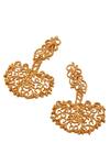 Opalina Soulful Jewellery_Gold Plated Cut Work Handcrafted Filigree Danglers _Online_at_Aza_Fashions