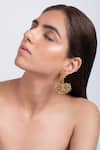 Buy_Opalina Soulful Jewellery_Gold Plated Cut Work Handcrafted Filigree Danglers _Online_at_Aza_Fashions