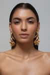 Buy_Opalina Soulful Jewellery_Gold Plated Handcrafted Floral Long Statement Earrings _Online_at_Aza_Fashions