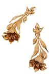 Opalina Soulful Jewellery_Gold Plated Handcrafted Floral Long Statement Earrings _Online_at_Aza_Fashions