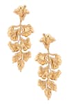 Opalina Soulful Jewellery_Gold Plated Handcrafted Floral Long Statement Earrings _Online_at_Aza_Fashions