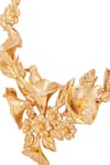 Opalina Soulful Jewellery_Gold Plated Handcrafted Floral Carved Collar Necklace _at_Aza_Fashions