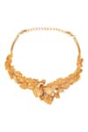 Opalina Soulful Jewellery_Gold Plated Handcrafted Leaf Carved Collar Necklace _Online_at_Aza_Fashions