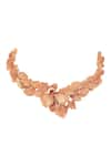 Opalina Soulful Jewellery_Gold Plated Handcrafted Leaf Carved Collar Necklace _Online_at_Aza_Fashions