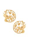 Buy_Opalina Soulful Jewellery_Gold Plated Handcrafted Floral Statement Studs _Online_at_Aza_Fashions