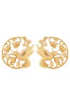 Opalina Soulful Jewellery_Gold Plated Handcrafted Floral Statement Studs _Online_at_Aza_Fashions