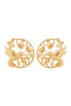 Shop_Opalina Soulful Jewellery_Gold Plated Handcrafted Floral Statement Studs _Online_at_Aza_Fashions