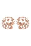 Shop_Opalina Soulful Jewellery_Gold Plated Handcrafted Floral Statement Studs _Online_at_Aza_Fashions