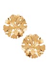 Buy_Opalina Soulful Jewellery_Gold Plated Handcrafted Floral Statement Studs _Online_at_Aza_Fashions