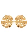 Opalina Soulful Jewellery_Gold Plated Handcrafted Floral Statement Studs _Online_at_Aza_Fashions