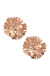 Opalina Soulful Jewellery_Gold Plated Handcrafted Floral Statement Studs _Online_at_Aza_Fashions