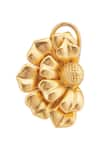 Shop_Opalina Soulful Jewellery_Gold Plated Handcrafted Floral Statement Studs _Online_at_Aza_Fashions