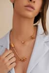 Shop_Outhouse_Gold Plated Poppi Bolt Layered Necklace _Online_at_Aza_Fashions