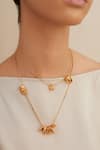 Outhouse_Gold Plated Poppi Bolt Layered Necklace _at_Aza_Fashions