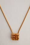 Outhouse_Gold Plated Poppi Bolt Pendant Necklace _Online_at_Aza_Fashions