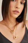 Buy_Outhouse_Gold Plated Poppi Bolt Pendant Necklace _Online_at_Aza_Fashions