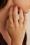 Outhouse_Gold Plated Petite Poppi Ring _Online_at_Aza_Fashions