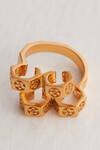 Outhouse_Gold Plated Poppi Quatro Bolt Ring_Online_at_Aza_Fashions