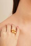 Buy_Outhouse_Gold Plated Poppi Quatro Bolt Ring_Online_at_Aza_Fashions