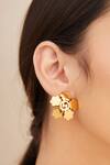 Outhouse_Gold Plated Poppi Clump Stud Earrings _Online_at_Aza_Fashions