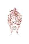Outhouse_Gold Plated Zirconia Lophorina Trellis Chandeliers _Online_at_Aza_Fashions