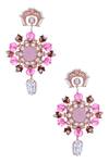 Shop_Outhouse_Gold Plated Swarovski Crystal Jardin De Rosa Danglers _at_Aza_Fashions