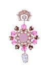 Outhouse_Gold Plated Swarovski Crystal Jardin De Rosa Danglers _Online_at_Aza_Fashions