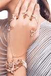 Buy_Outhouse_Gold Plated Stone Lophorina Ring Hand Harness _at_Aza_Fashions