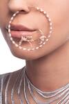 Buy_Outhouse_Gold Plated Swarovski Crystal Circle Of Love Nose Ring _at_Aza_Fashions