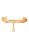 Shop_Outhouse_Gold Plated Pearl Myriad Bead Drop Pendant Choker _at_Aza_Fashions