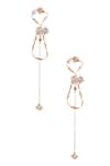 Shop_Outhouse_Gold Plated Pearls, Stones Lupis Bead Long Earrings _at_Aza_Fashions