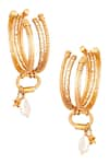 Shop_Outhouse_Gold Plated Pearl Myriad Twisted Bead Hoops _at_Aza_Fashions