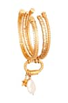 Shop_Outhouse_Gold Plated Pearl Myriad Twisted Bead Hoops _Online_at_Aza_Fashions