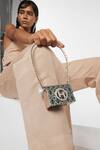 Outhouse_Multi Color Crystals Pico Minaudiere Couture Bag _at_Aza_Fashions