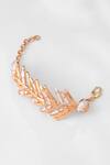 Buy_Outhouse_Gold Plated Pearls Drip Oh River Rose Hand Cuff _Online_at_Aza_Fashions