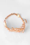 Shop_Outhouse_Gold Plated Pearls Drip Oh River Rose Hand Cuff _Online_at_Aza_Fashions