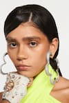Outhouse_Silver Plated Crystals Christina Hoops _Online_at_Aza_Fashions