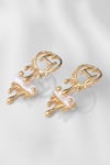 Shop_Outhouse_Gold Plated Pearls Drip Oh River Rose Earrings _Online_at_Aza_Fashions