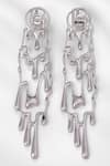 Shop_Outhouse_Silver Plated Drip Oh Free Fall Earrings _at_Aza_Fashions