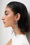 Outhouse_Silver Plated Drip Oh Free Fall Earrings _Online_at_Aza_Fashions