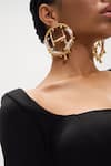 Buy_Outhouse_Gold Plated Pearls Drip Oh Monogram Earrings With Keshi _Online_at_Aza_Fashions