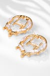 Outhouse_Gold Plated Pearls Drip Oh Monogram Earrings With Keshi _at_Aza_Fashions