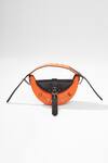 Shop_Outhouse_Orange Eclipse Half Moon Shaped Bag_at_Aza_Fashions