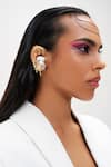 Outhouse_Gold Plated Drip Oh Pod Ear Cuff_Online_at_Aza_Fashions