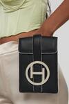 Shop_Outhouse_Black Logo Embedded Messenger Bag _Online_at_Aza_Fashions