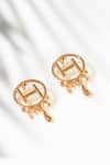 Outhouse_Gold Plated Drip Oh Midi Earrings _Online_at_Aza_Fashions