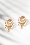 Buy_Outhouse_Gold Plated Drip Oh Midi Earrings _Online_at_Aza_Fashions