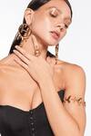 Shop_Outhouse_Gold Plated Drip Oh Midi Earrings _Online_at_Aza_Fashions