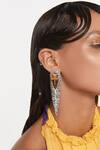 Shop_Outhouse_White Crystals Gavi Spicule Zebra Enamel Earrings _Online_at_Aza_Fashions
