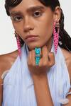 Buy_Outhouse_Pink Crystals Gavi Spicule Kaybug Earrings _Online_at_Aza_Fashions